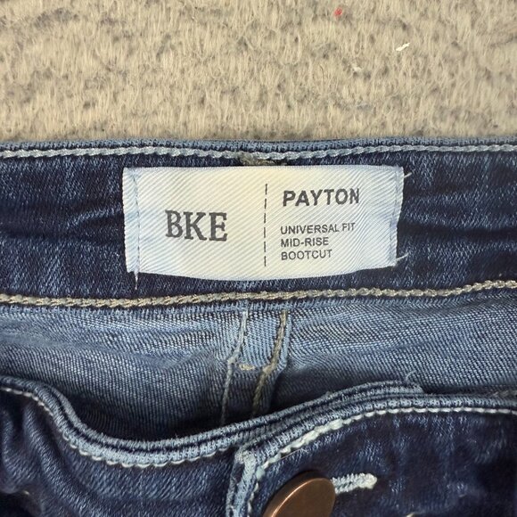 BKE Denim Jeans Womens 32 Blue Payton Bootcut Thick Stitch Flap Pockets Stretch - Picture 4 of 7